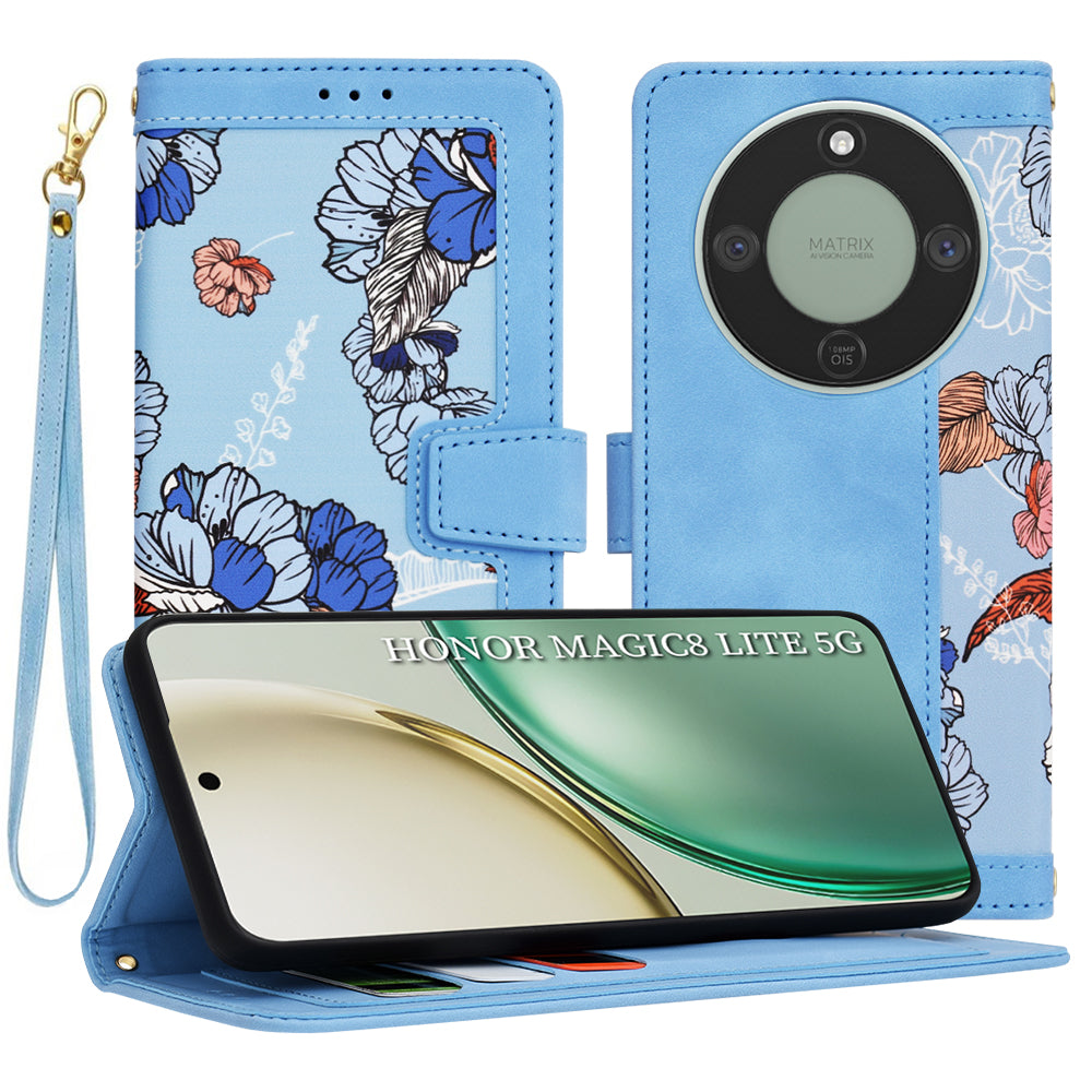 Hülle für Honor Magic8 Lite, Techsuit, FlipCraft, Blau