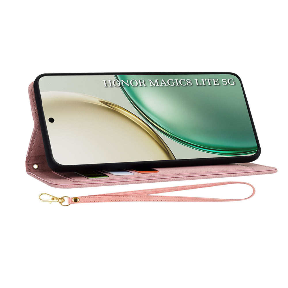 Hülle für Honor Magic8 Lite, Techsuit, FlipCraft, Rosa