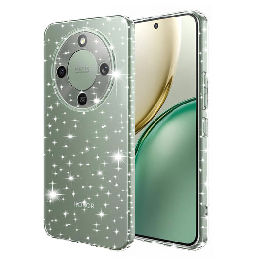 Hülle für Honor Magic8 Lite, Techsuit, SparkleSkin, Transparent