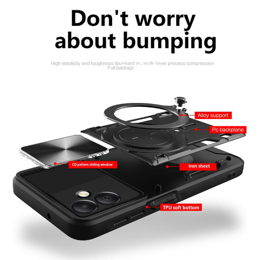 Hülle für Honor X7c / 200 Smart, Techsuit, CamGuard Pro, Schwarz