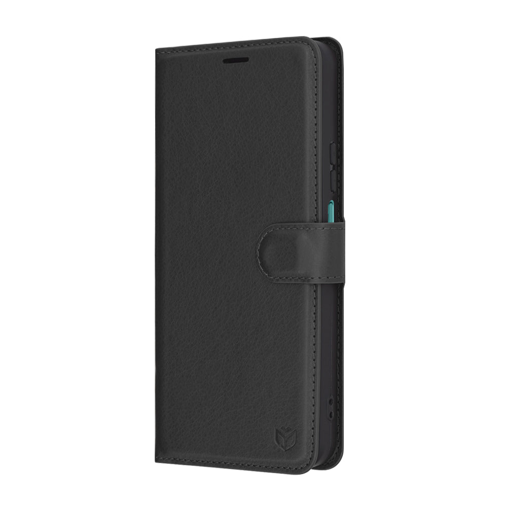 Hülle für Honor X7c / 200 Smart, Techsuit, Leder-Folio, Schwarz