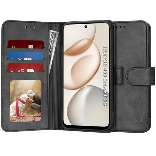 Hülle für Honor 400 Smart 4G / X7d 4G, Techsuit, Diary Book, Schwarz