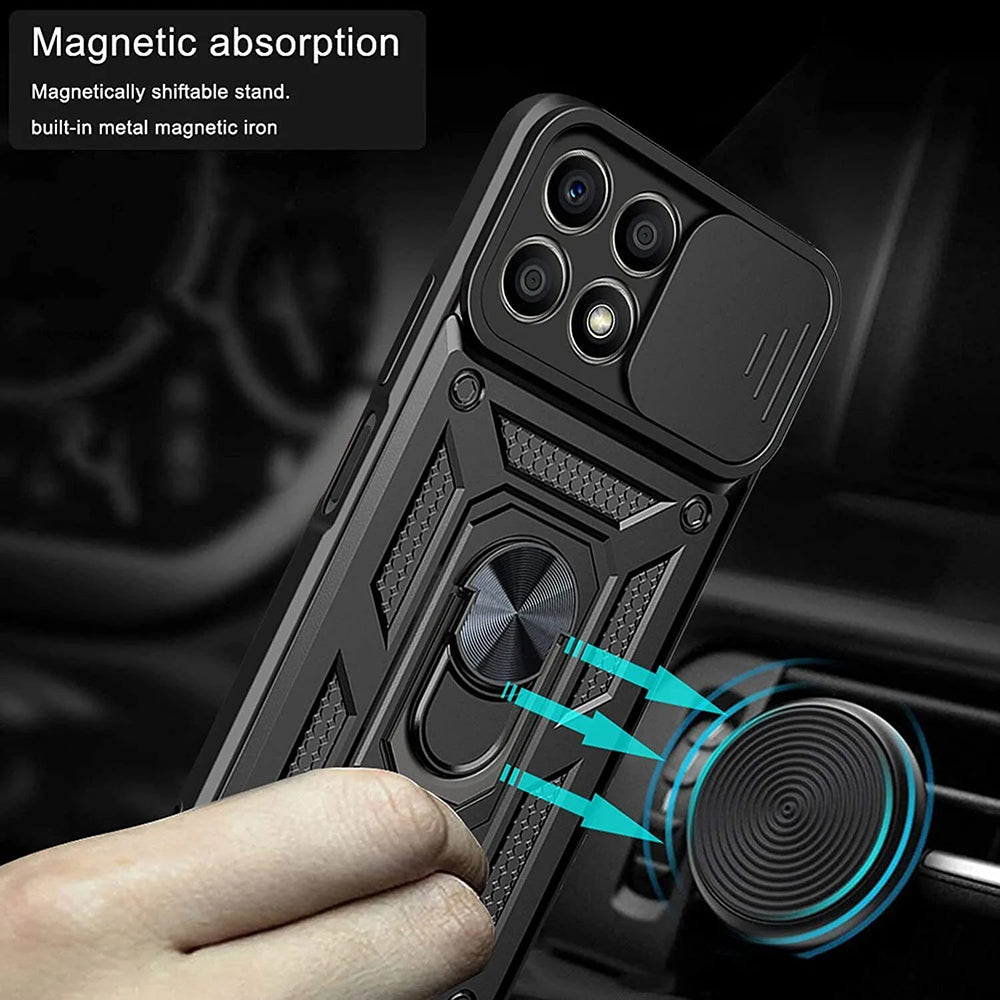 Hülle für Honor X8a, Techsuit, CamShield, Schwarz