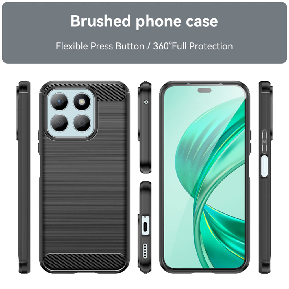 Hülle für Honor X8b, Techsuit, Carbon, Schwarz