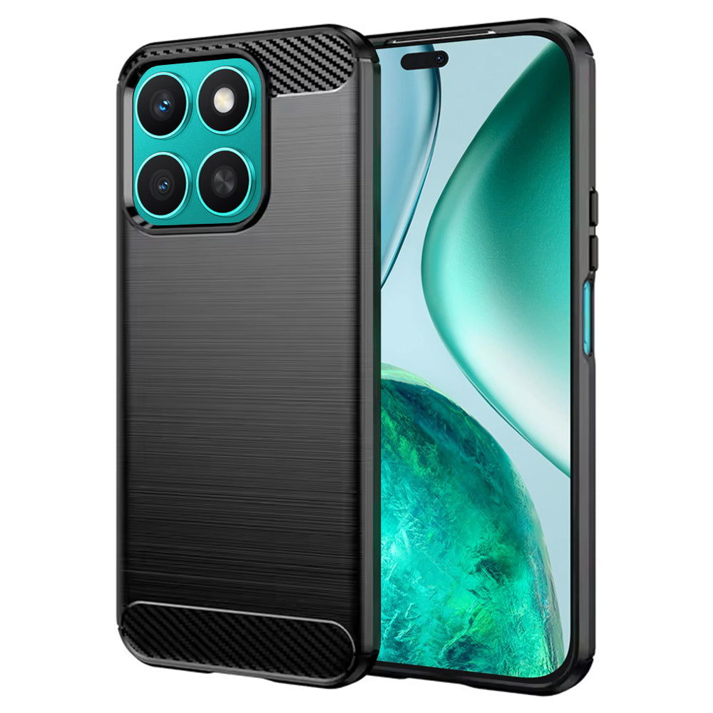 Hülle für Honor X8c, Techsuit, Carbon, Schwarz