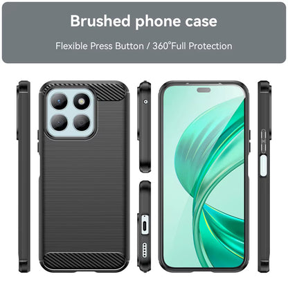 Hülle für Honor X8c, Techsuit, Carbon, Schwarz