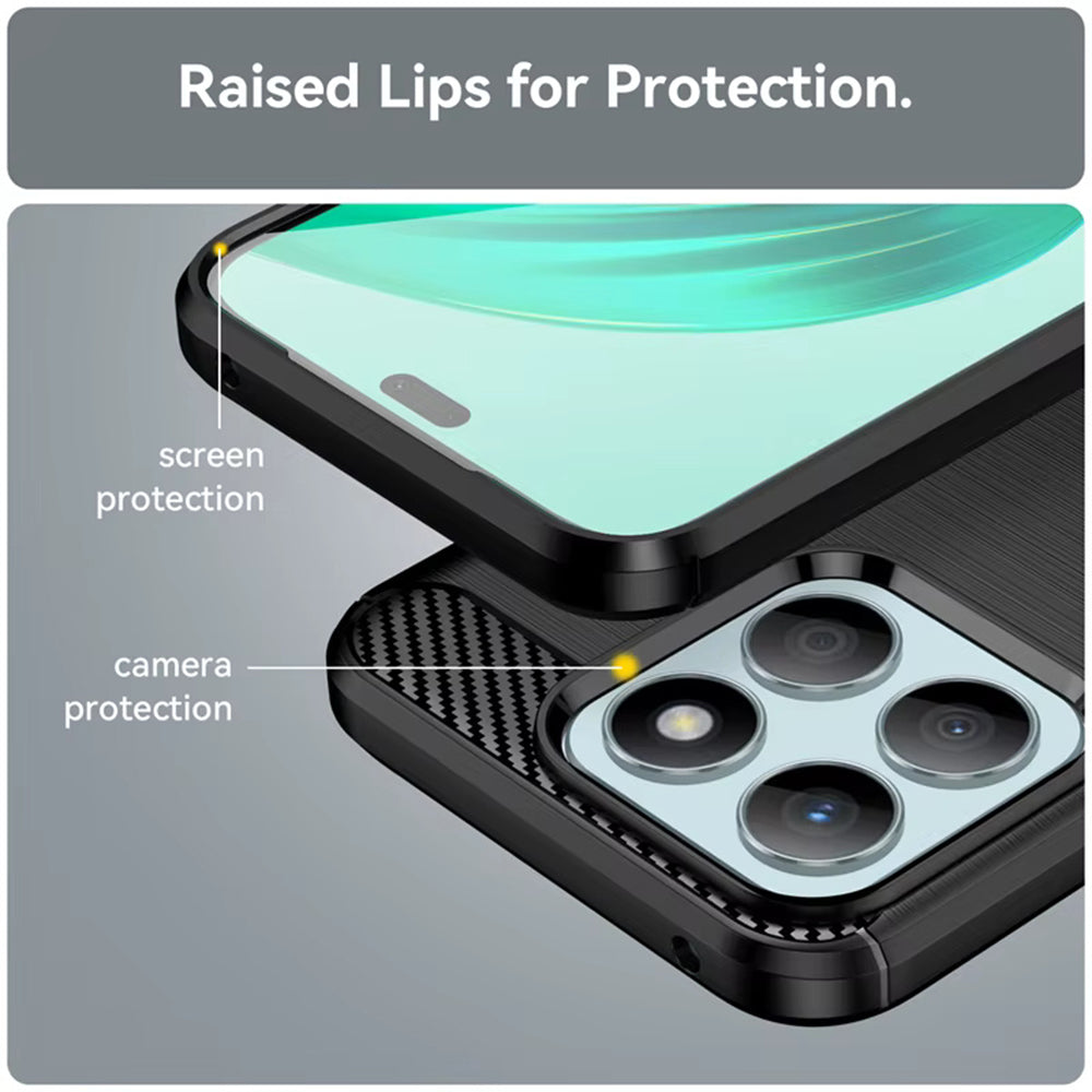 Hülle für Honor X8c, Techsuit, Carbon, Schwarz