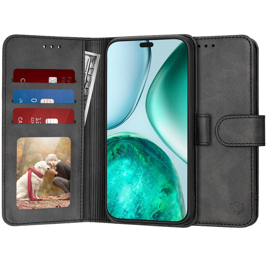Hülle für Honor X8c, Techsuit, Diary Book, Schwarz