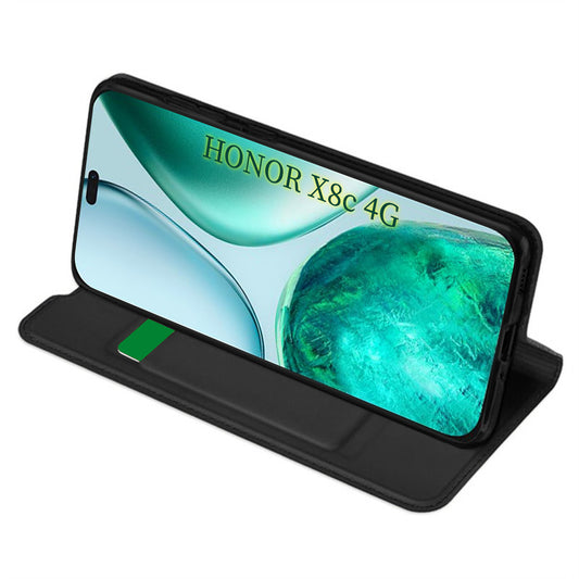 Hülle für Honor X8c, Techsuit, Magskin Book, Schwarz