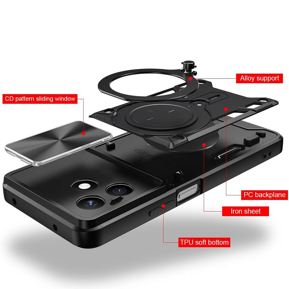 Case for Honor X8d, Techsuit, CamGuard Pro, Black