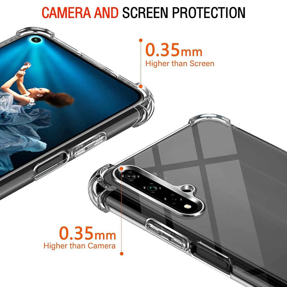 Hülle für Huawei nova 5T / Honor 20, Techsuit, stoßfest klar, transparent