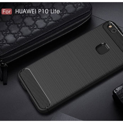 Hülle für Huawei P10 Lite, Techsuit, Carbon, Schwarz