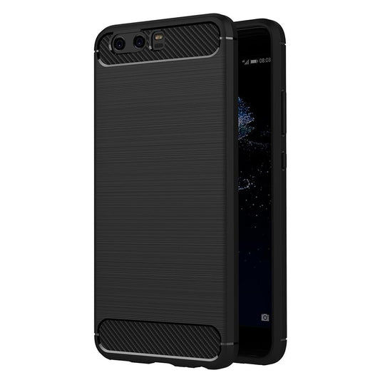 Hülle für Huawei P10 Plus, Techsuit, Carbon, Schwarz