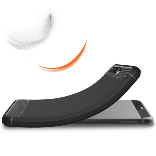 Hülle für Huawei P10 Plus, Techsuit, Carbon, Schwarz