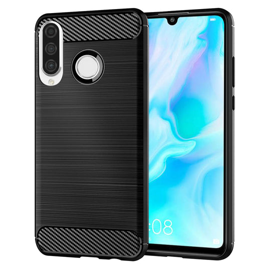 Hülle für Huawei P30 lite New Edition / P30 lite, Techsuit, Carbon, Schwarz