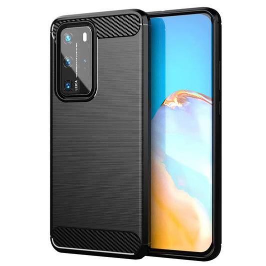 Hülle für Huawei P40 Pro, Techsuit, Carbon, Schwarz