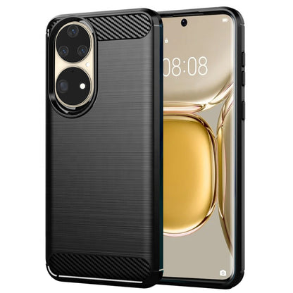 Hülle für Huawei P50 Pro, Techsuit, Carbon, Schwarz