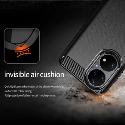 Hülle für Huawei P50 Pro, Techsuit, Carbon, Schwarz