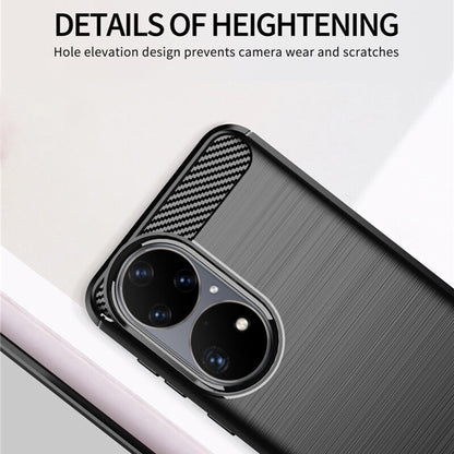 Hülle für Huawei P50 Pro, Techsuit, Carbon, Schwarz