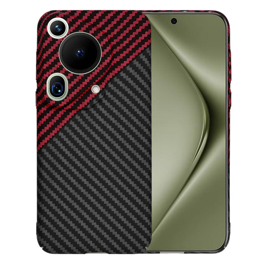 Hülle für Huawei Pura 70 Ultra, Techsuit, Carbonite FiberShell, Schwarz Rot