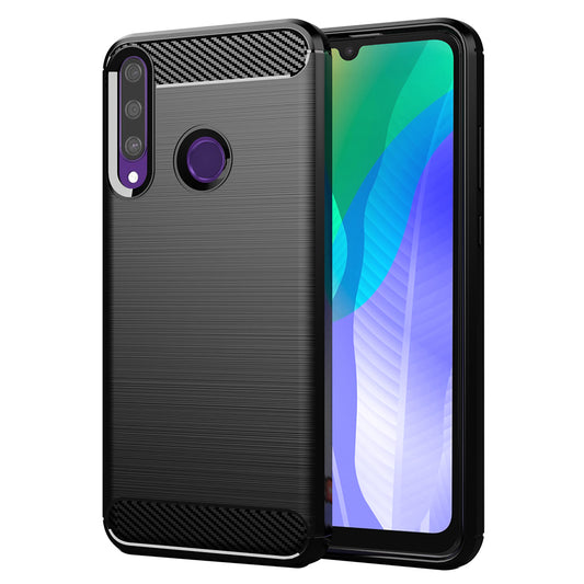 Hülle für Huawei Y6p, Techsuit, Carbon, Schwarz
