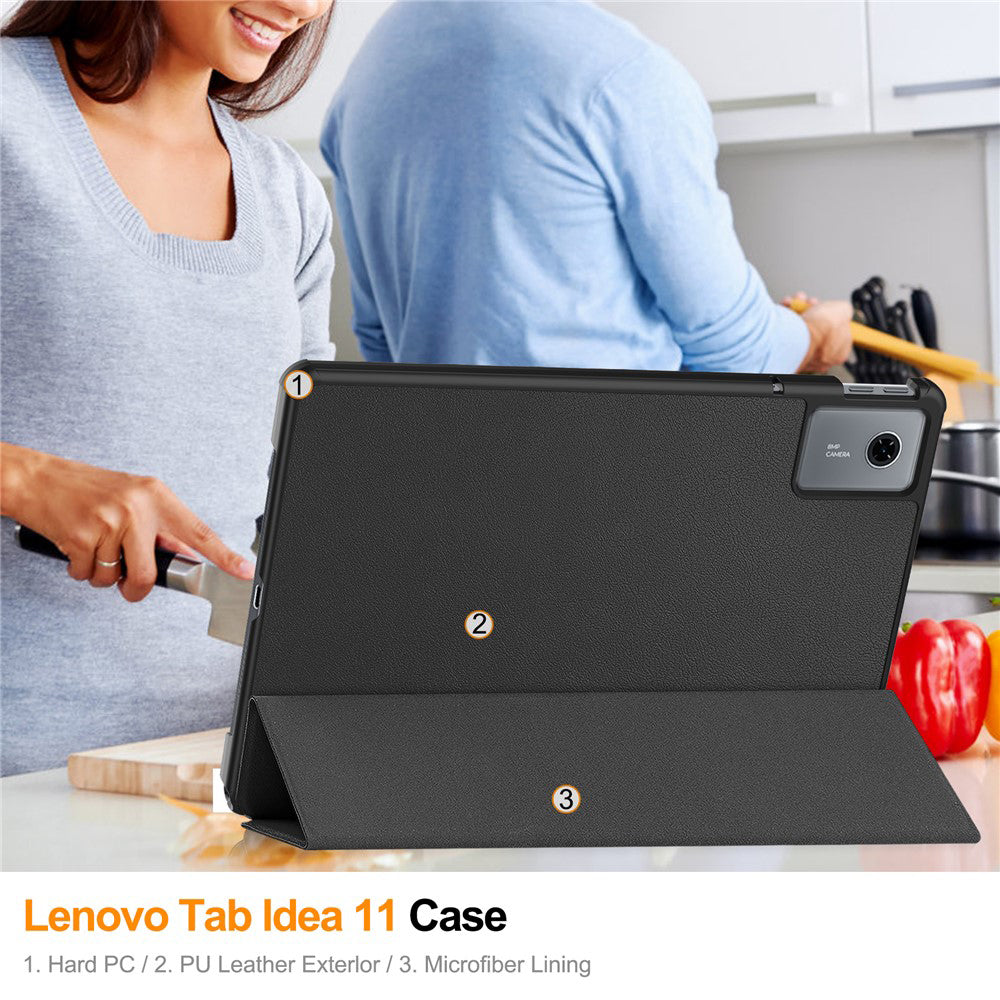 Hülle für Lenovo Idea Tab 11, Techsuit, FoldPro, Schwarz
