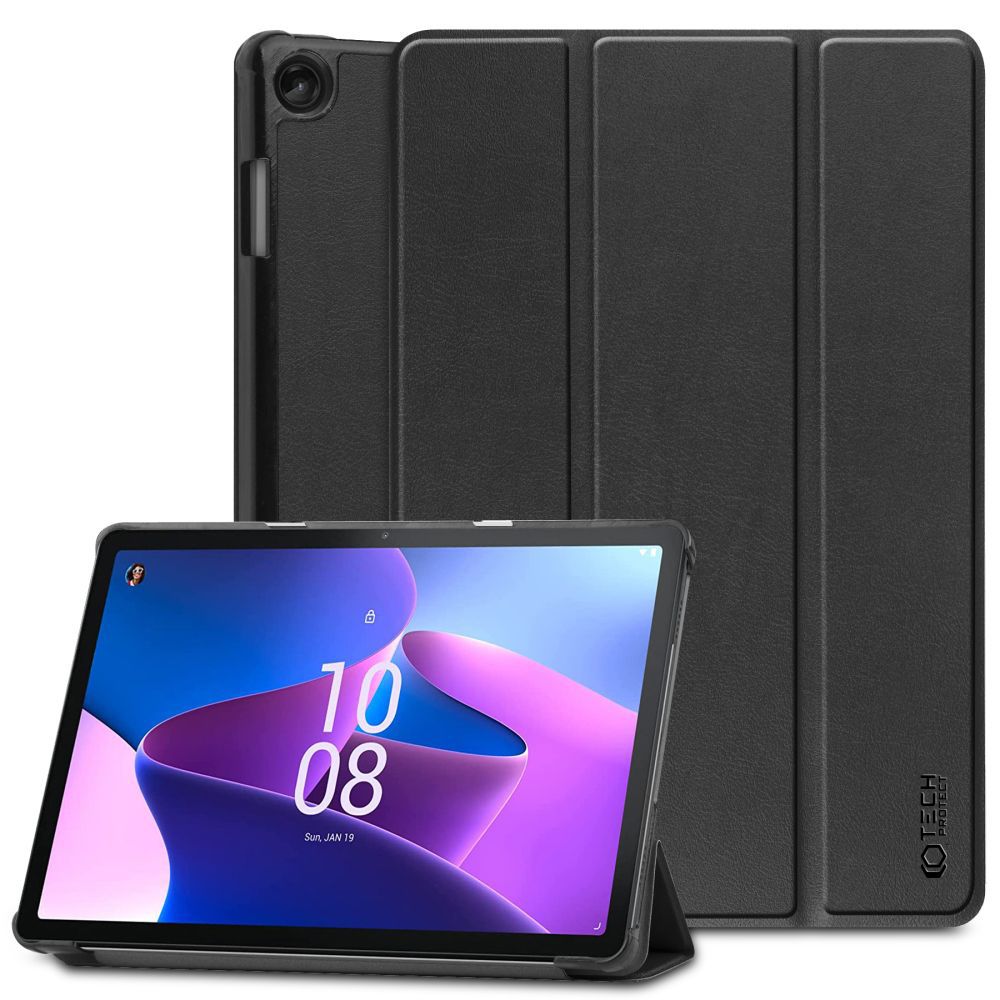 Hülle für Lenovo Tab M10 Gen 3, Tech-Protect, SmartCase, Schwarz