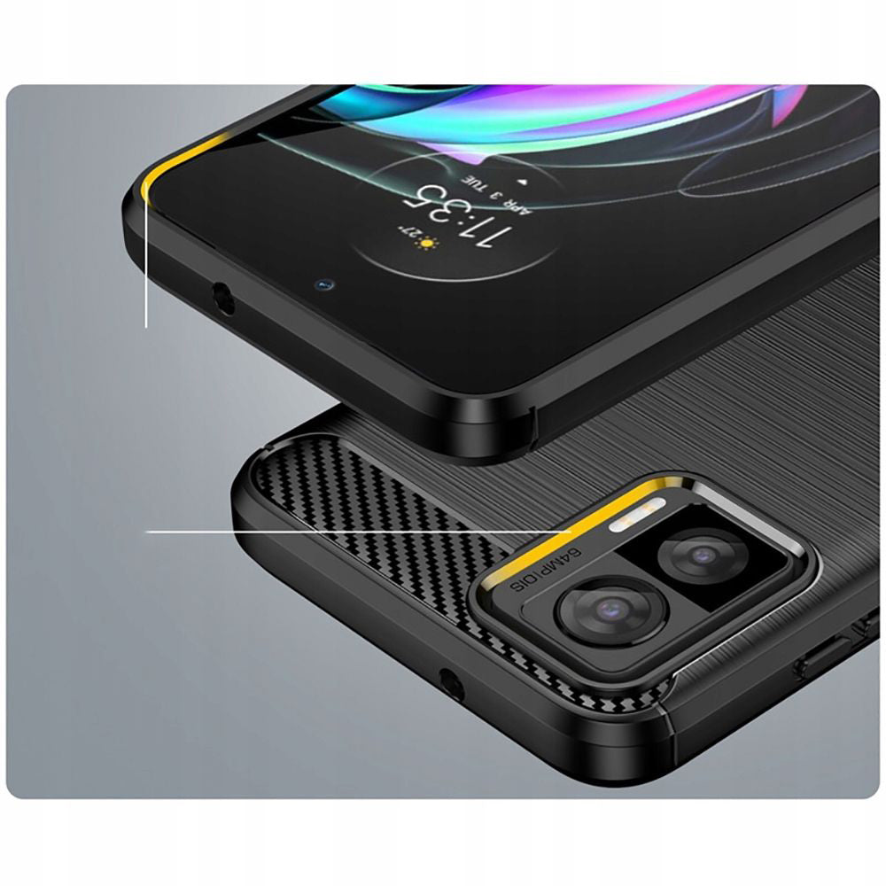 Hülle für Motorola Edge 30 Neo, Techsuit, Carbon, Schwarz