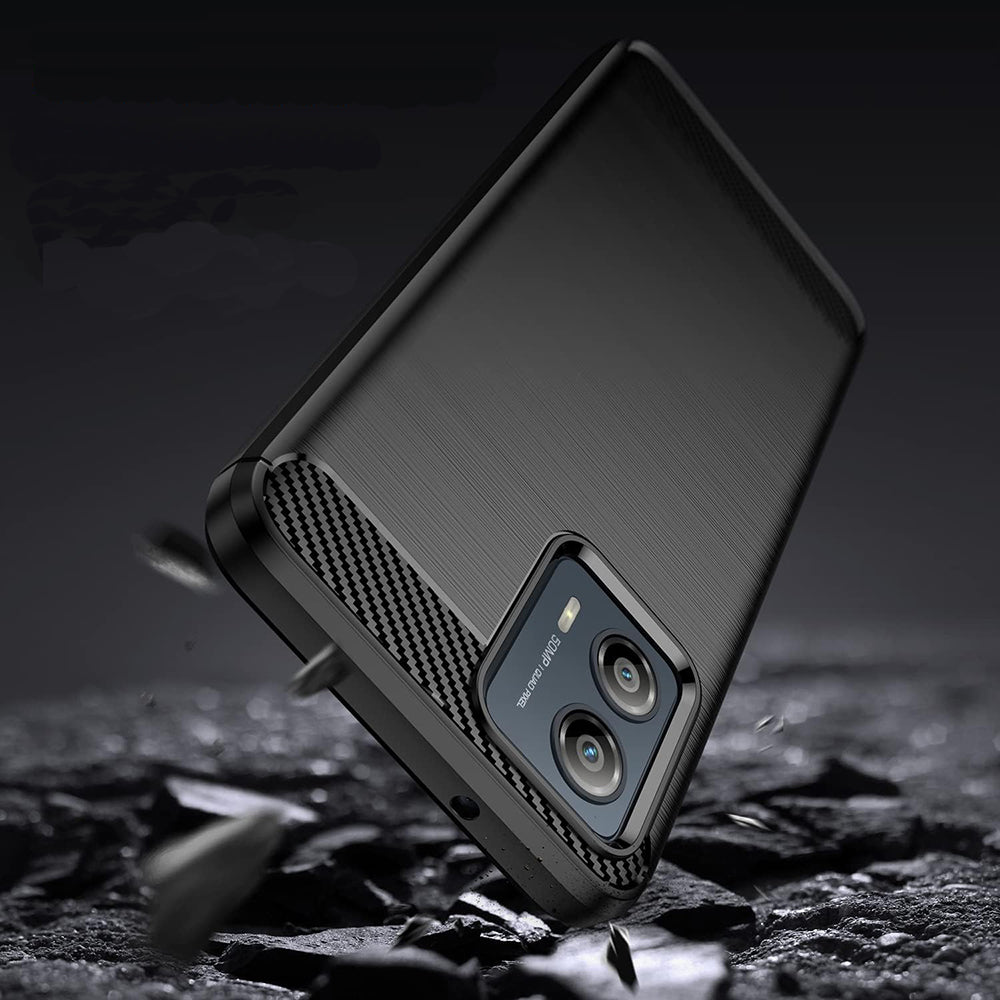 Hülle für Motorola Edge 50 Fusion, Techsuit, Carbon, Schwarz
