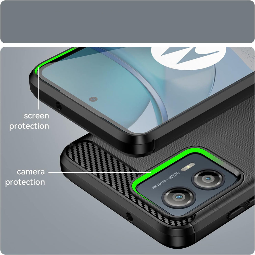 Hülle für Motorola Edge 50 Fusion, Techsuit, Carbon, Schwarz