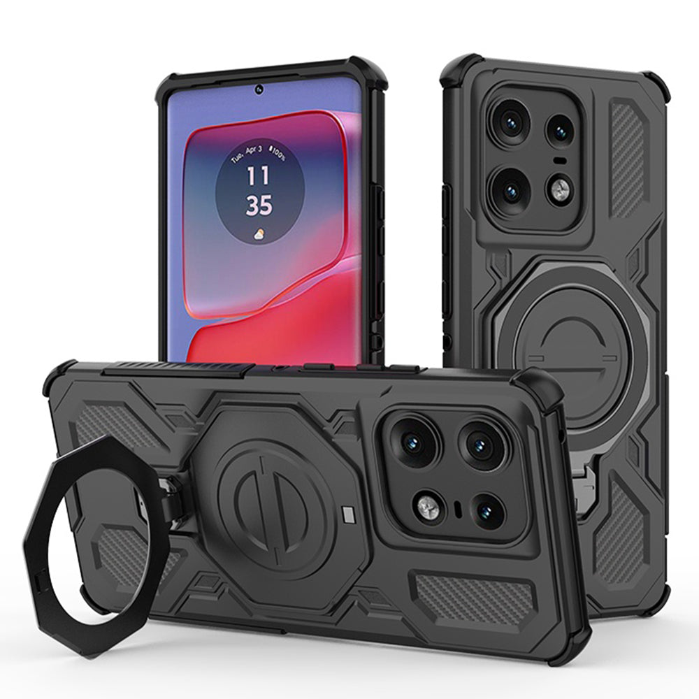 Hülle für Motorola Edge 50 Pro, Techsuit, Carbon Shield Pro, Schwarz