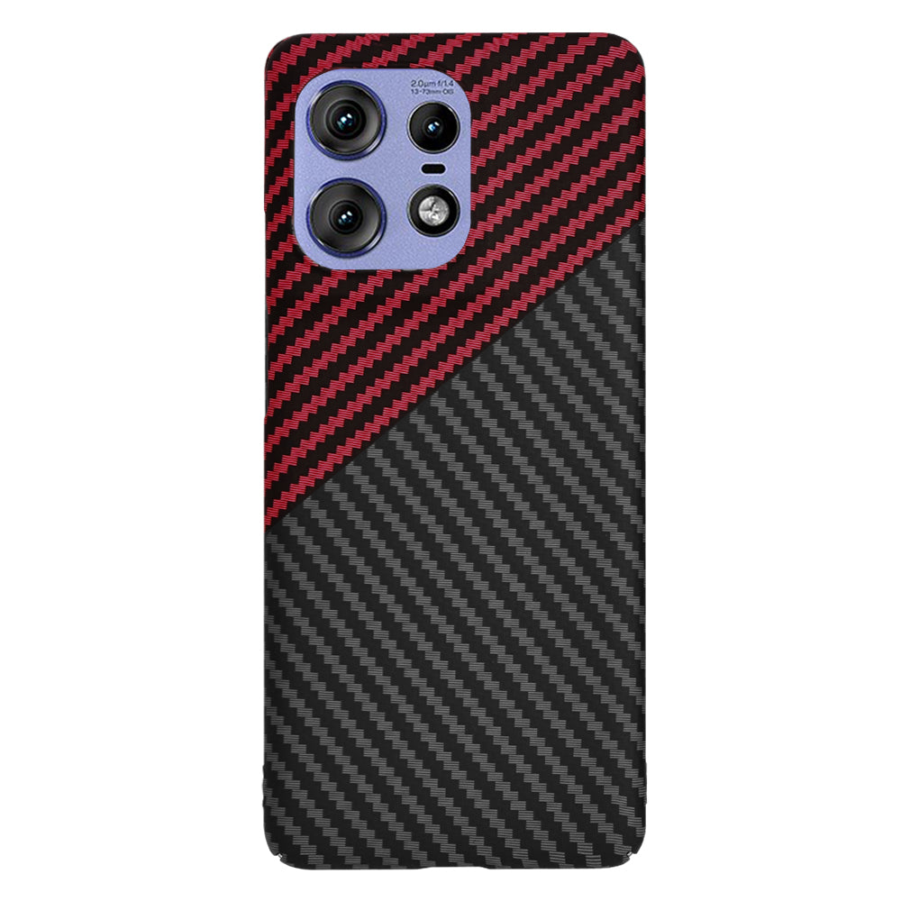 Hülle für Motorola Edge 50 Pro, Techsuit, Carbonite FiberShell, Schwarz Rot