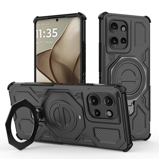 Hülle für Motorola Edge 50, Techsuit, Carbon Shield Pro, Schwarz