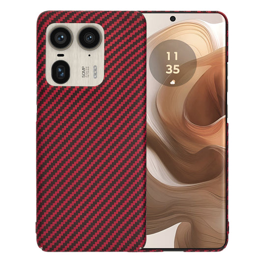 Hülle für Motorola Edge 50 Ultra, Techsuit, Carbonite FiberShell, Rot