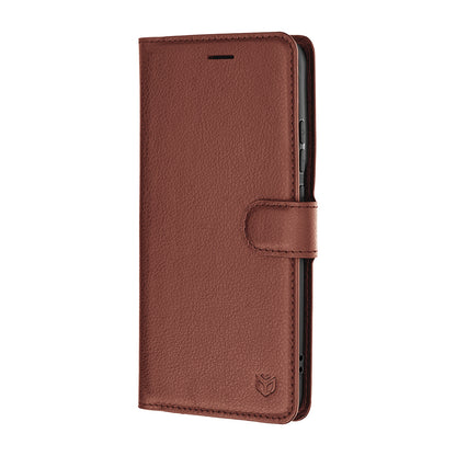 Hülle für Motorola Edge 70 Pro, Techsuit, Leder-Folio, Braun