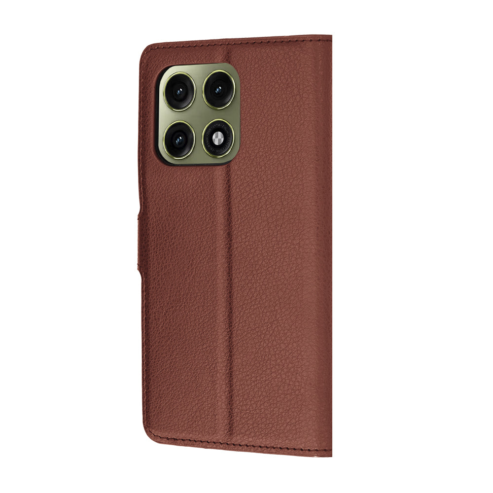 Hülle für Motorola Edge 70 Pro, Techsuit, Leder-Folio, Braun