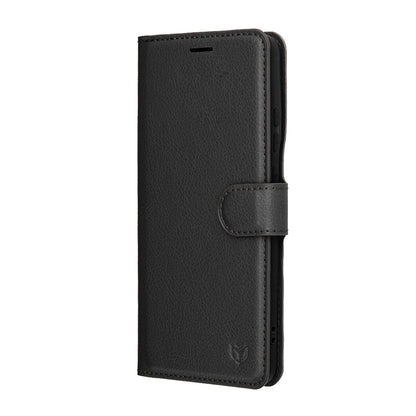 Case for Motorola Edge 70, Techsuit, Leather Folio, Black