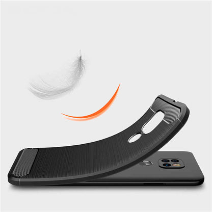 Hülle für Motorola Moto E7 Plus / G9 Play, Techsuit, Carbon, Schwarz