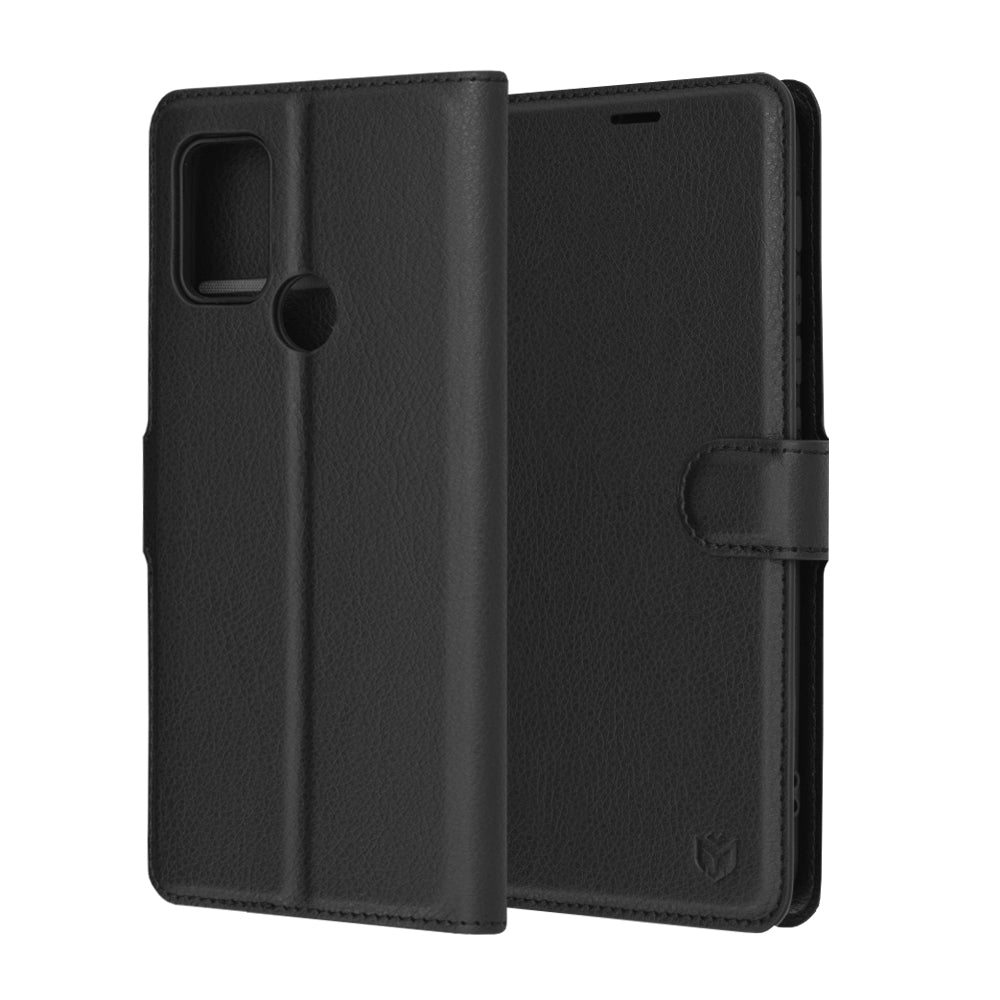 Hülle für Motorola Moto G30 / G20 / G10, Techsuit, Leder-Folio, Schwarz