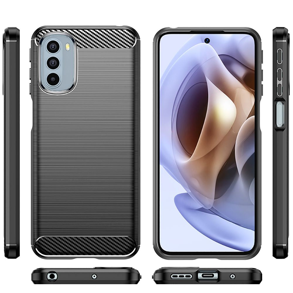 Hülle für Motorola Moto G31 / G41, Techsuit, Carbon, Schwarz
