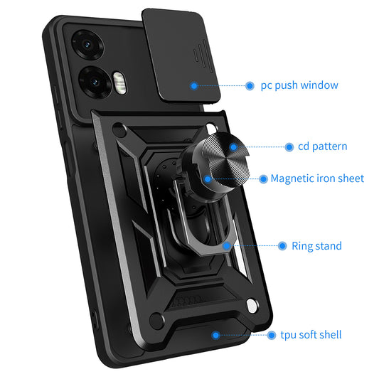 Hülle für Motorola Moto G35, Techsuit, CamShield, Schwarz