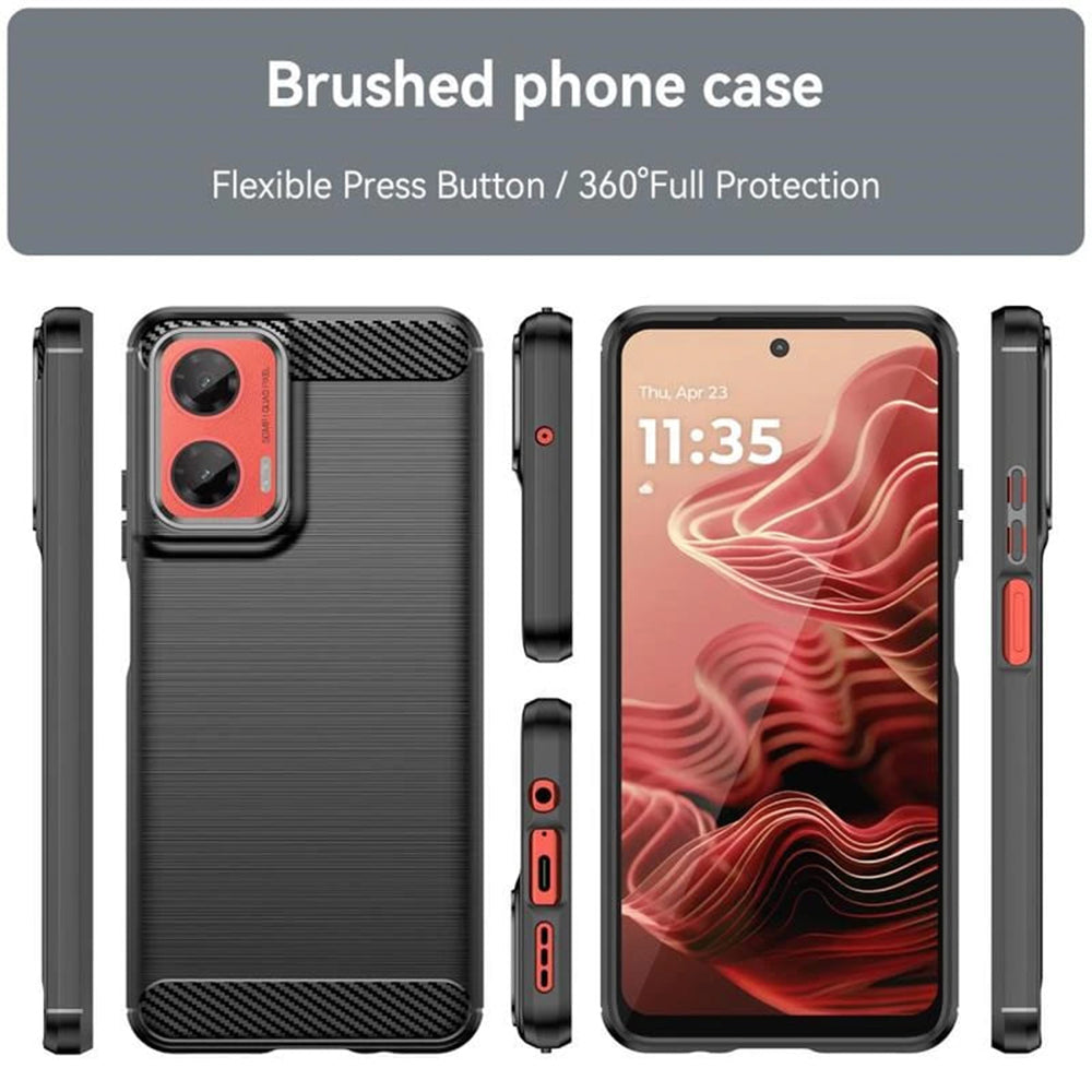 Hülle für Motorola Moto G35, Techsuit, Carbon, Blau