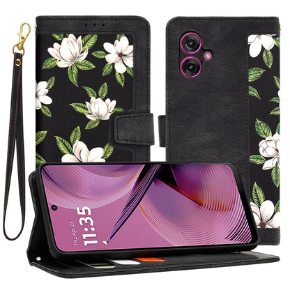 Hülle für Motorola Moto G55, Techsuit, FlipCraft, Schwarz