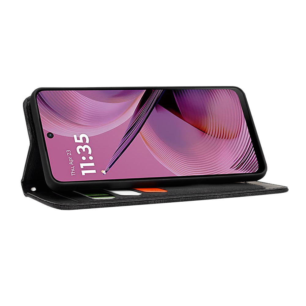 Hülle für Motorola Moto G55, Techsuit, FlipCraft, Schwarz