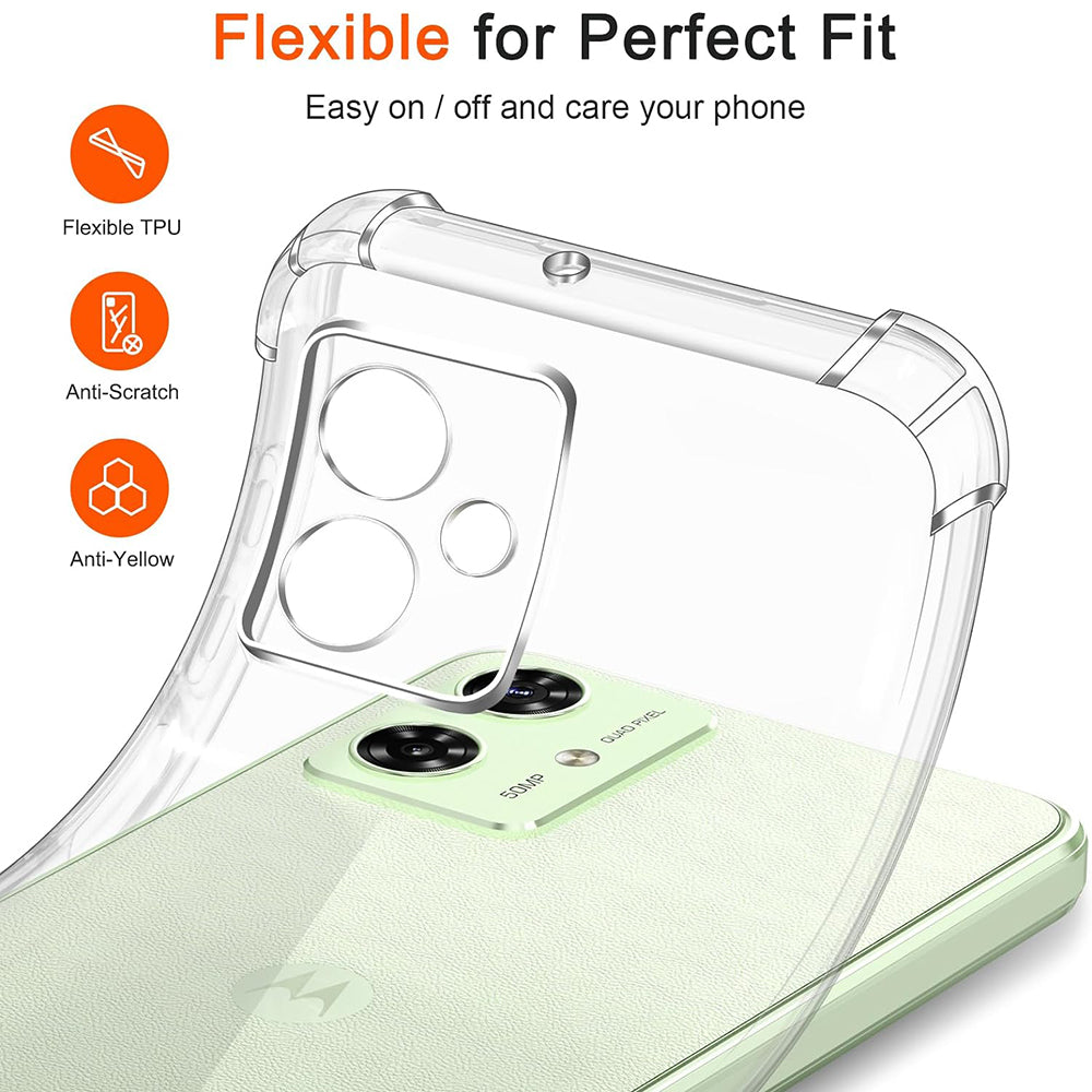 Hülle für Motorola Moto G55, Techsuit, stoßfest klar, transparent