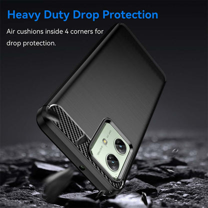 Hülle für Motorola Moto G64 / G54 Power Edition / G54, Techsuit, Carbon, Schwarz