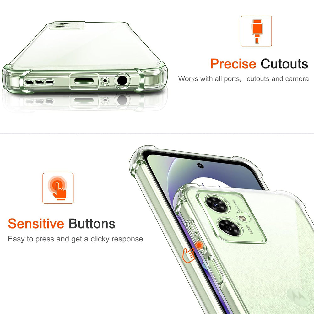 Hülle für Motorola Moto G64 / G54 Power Edition, Techsuit, stoßfest klar, transparent