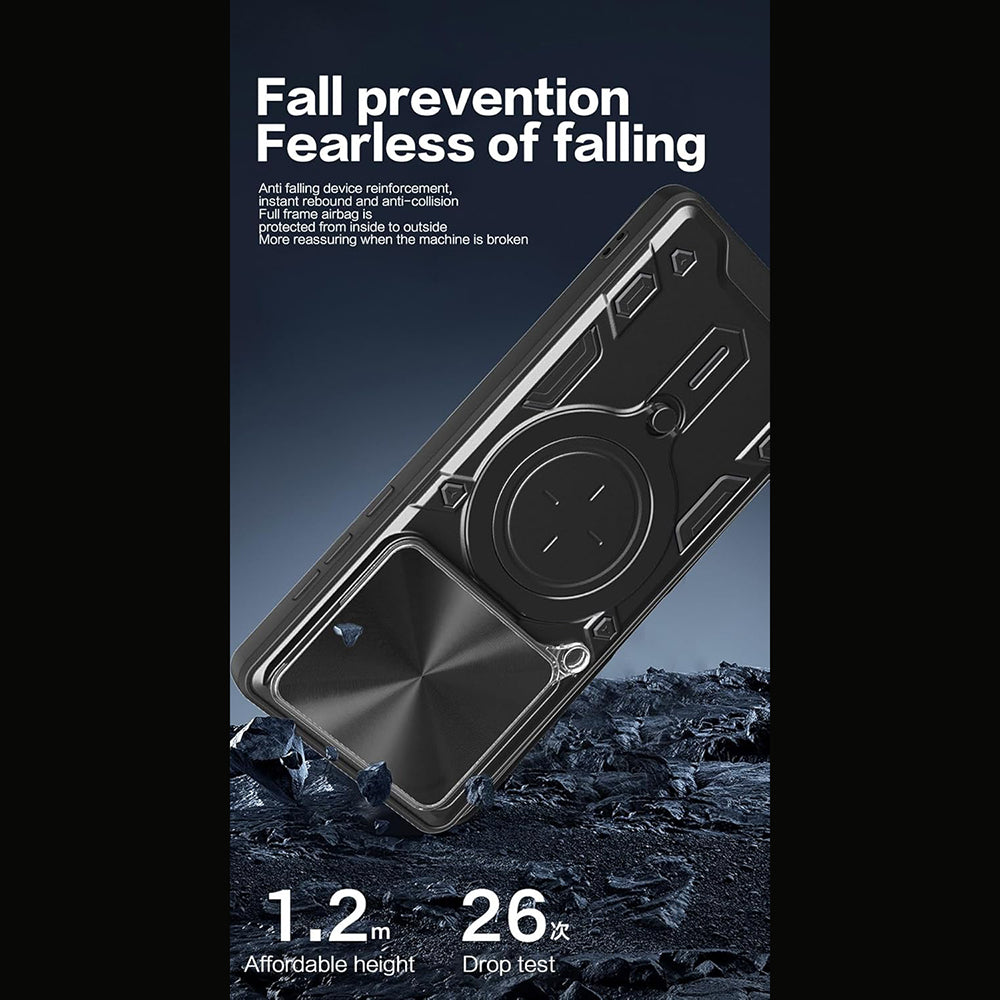 Hülle für Motorola Moto G67 Power / G57 Power, Techsuit, CamGuard Pro, Schwarz