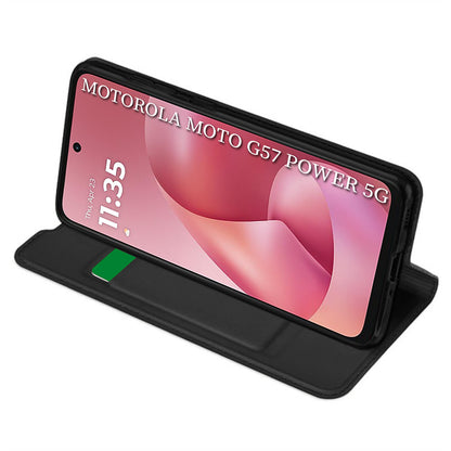 Hülle für Motorola Moto G67 Power / G57 Power, Techsuit, Magskin Book, Schwarz