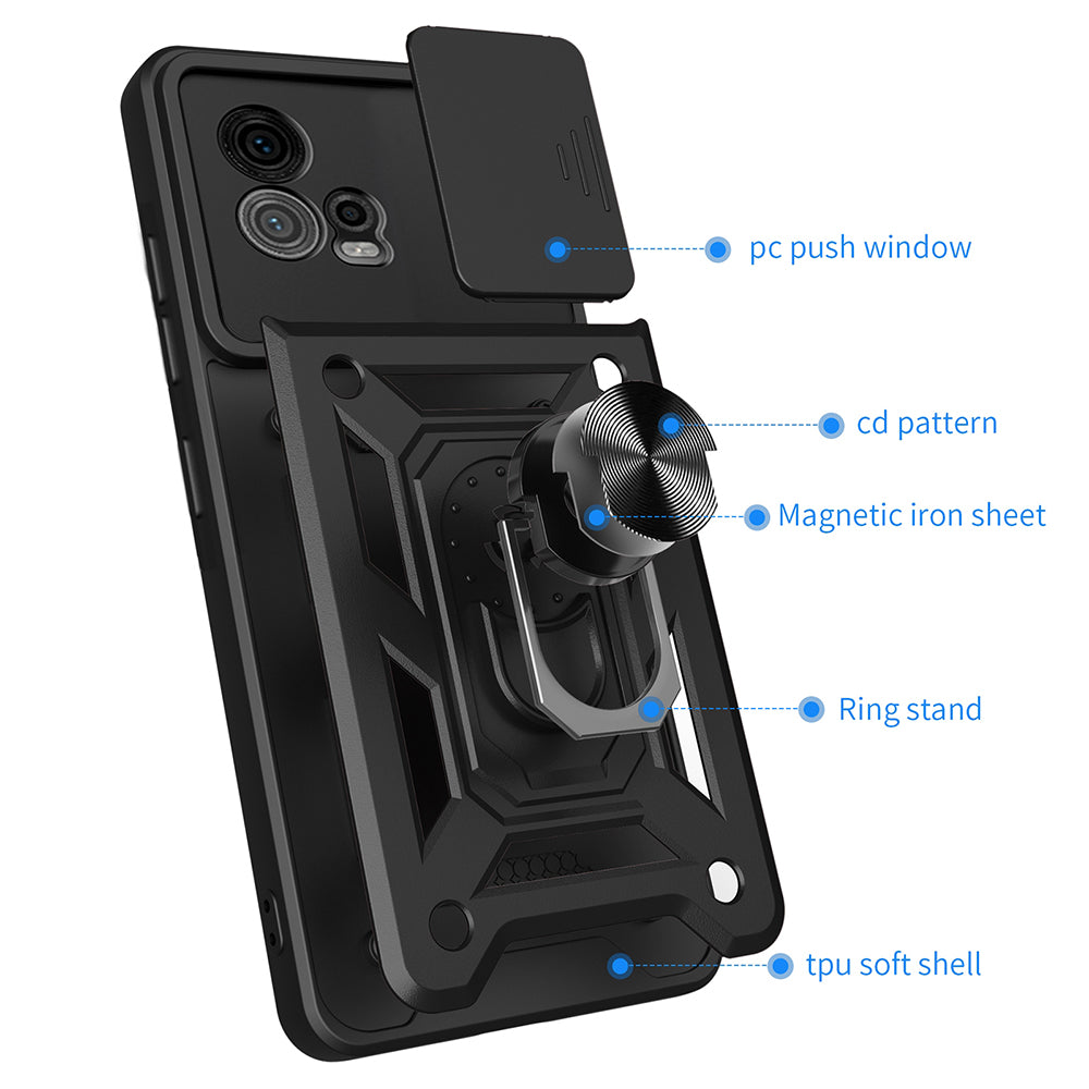 Hülle für Motorola Moto G72, Techsuit, CamShield, Schwarz